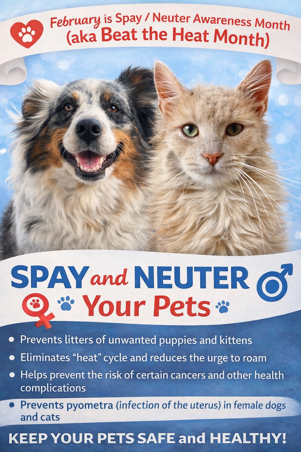 February is Spay / Neuter Awareness Month (aka Beat the Heat Month)